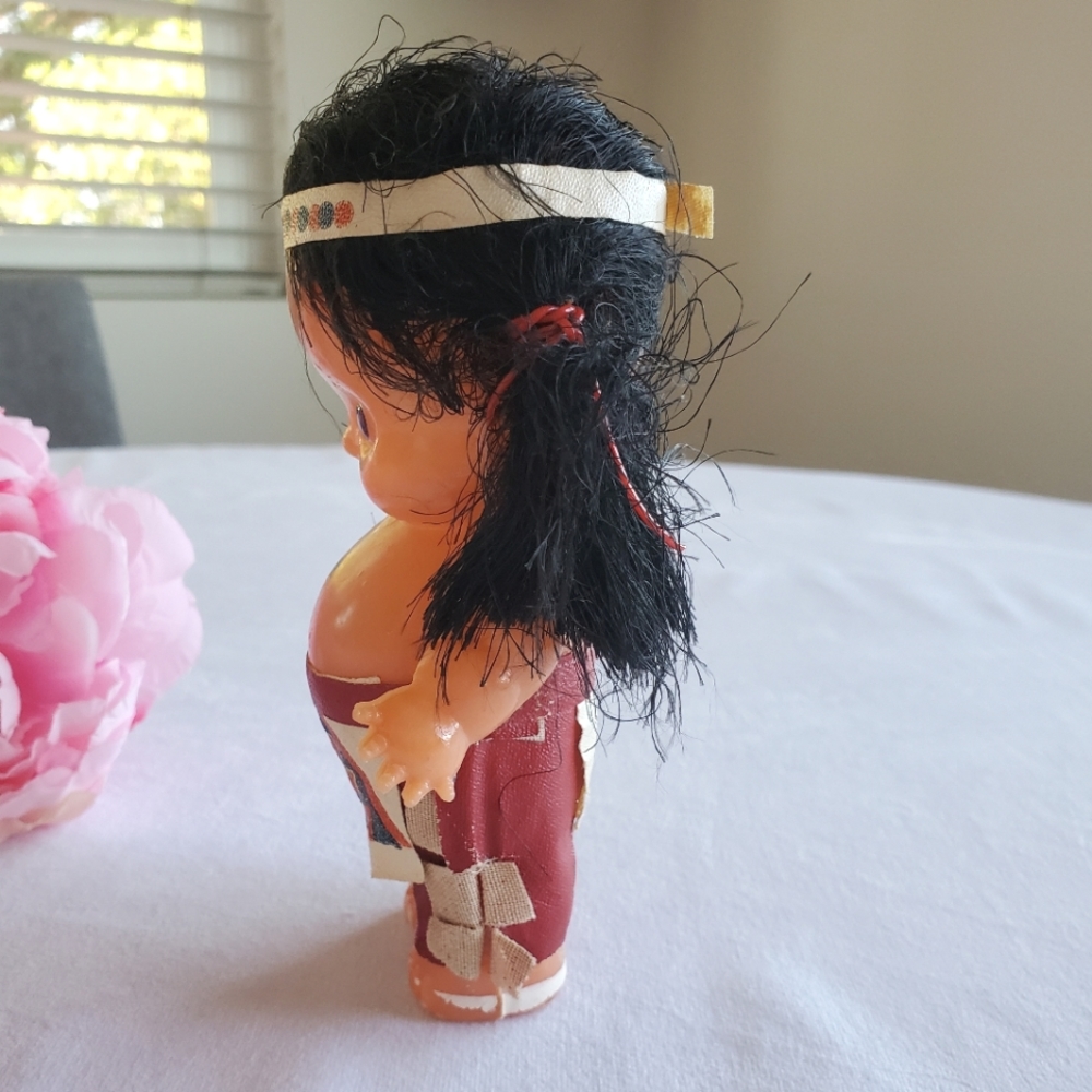 Vintage Native American Celluloid Doll Kewpie Indigenous - Picture 4 of 7